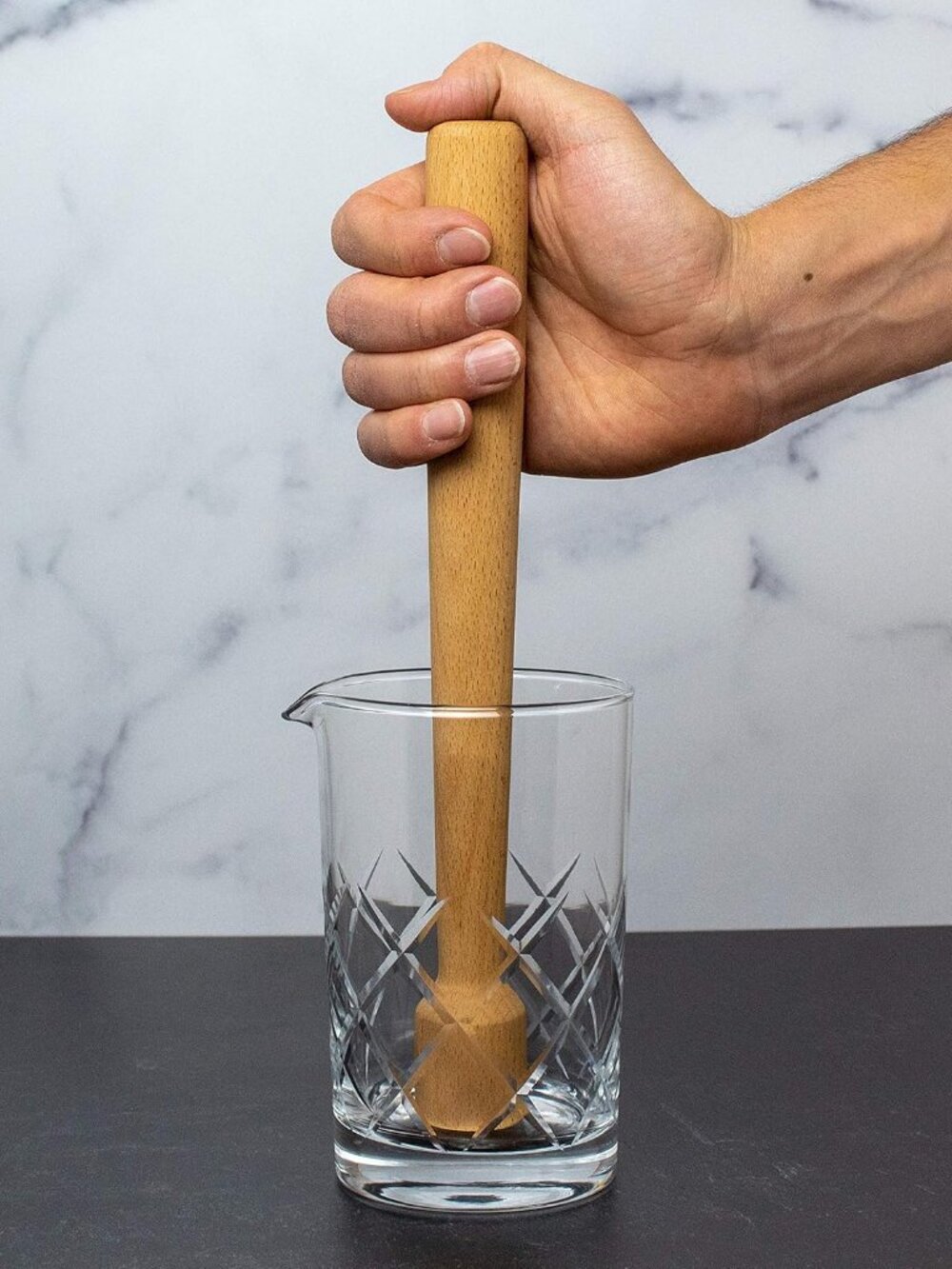 Wood Cocktail Muddler 12 Inch - Hardwood Mojito Drink Muddler for Home Bar, Prof
